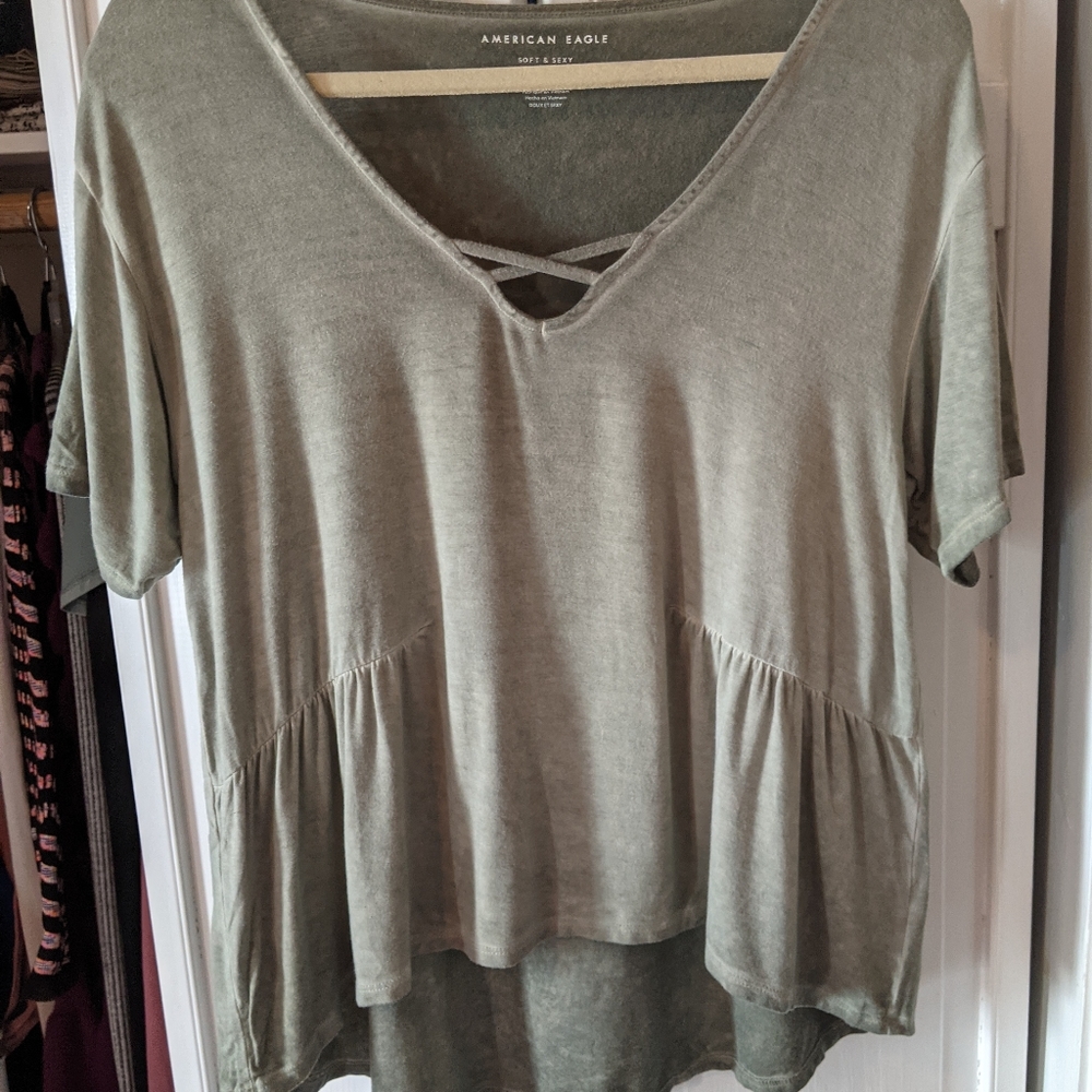 Green American Eagle tee